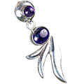 13675: Silver Setting purple amethyst  contemporary pendants