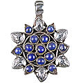 13726: Silver Setting blue lapis lazuli ethnic pendants
