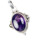 13728: Silver Setting black,purple amethyst contemporary pendants