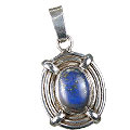 13734: Silver Setting blue lapis lazuli contemporary pendants
