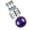 13742: Silver Setting purple amethyst  mini pendants