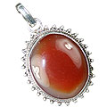 13745: Silver Setting orange onyx american-southwest pendants