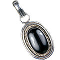 13748: Silver Setting black onyx mini pendants