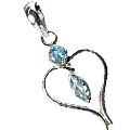 Design 13764: blue blue topaz heart pendants