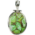 13767: Silver Setting green mohave  american-southwest pendants