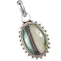 Design 13776: brown,green,purple fluorite american-southwest pendants