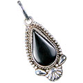 13787: Silver Setting black,orange onyx drop pendants