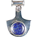 13788: Silver Setting blue lapis lazuli  contemporary pendants