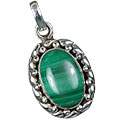 13794: Silver Setting green fluorite american-southwest pendants