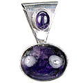 13797: Silver Setting purple amethyst  classic  pendants