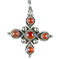 13798: Silver Setting red onyx cross pendants