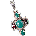 13800: Silver Setting green,purple onyx  classic  pendants
