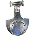 13802: black labradorite contemporary pendants