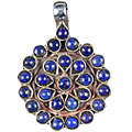 13817: Silver Setting blue lapis lazuli  ethnic pendants