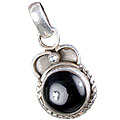 13820: Silver Setting green onyx  mini pendants