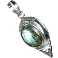 13821: Silver Setting blue,brown,green labradorite  contemporary pendants