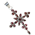 Design 13827: red garnet cross pendants