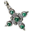 13830: Silver Setting gray malachite  religious pendants