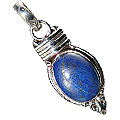 13834: Silver Setting blue lapis lazuli  contemporary pendants