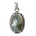 13843: Silver Setting blue,brown,green labradorite american-southwest pendants