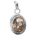 13847: Silver Setting brown smoky quartz pendants