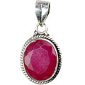 13865: Silver Setting purple ruby  classic  pendants