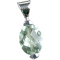 13929: Silver Setting green green amethyst pendants