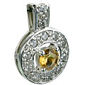 Design 14567: white,yellow citrine engagement pendants