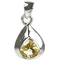 Design 14694: yellow citrine chunky, drop pendants