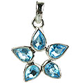 Design 14724: blue blue topaz star pendants