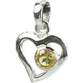 Design 14735: yellow citrine heart pendants