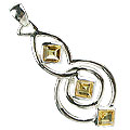 Design 14753: yellow citrine contemporary pendants
