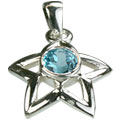Design 14762: blue blue topaz star pendants