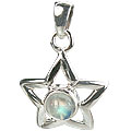 Design 14763: blue,white moonstone star pendants