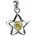 Design 14764: yellow citrine staff-picks pendants