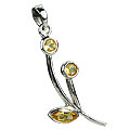 Design 14766: yellow citrine flower pendants