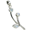 Design 14767: blue,white moonstone flower pendants