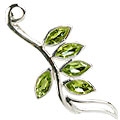 Design 14768: green peridot leaf pendants