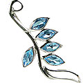 Design 14770: blue blue topaz leaf pendants