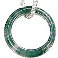 Design 14805: green,white moss agate pendants