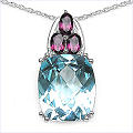 Design 16828 pink,red blue topaz valentine's day pendants
