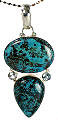 Design 17027 black,blue turquoise pendants