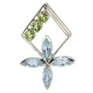 Design 18621 blue,green blue topaz brides-maids pendants