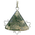 9246: Silver Setting green,white moss agate pendants