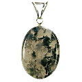 9256: Silver Setting green,white moss agate pendants
