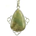 9265: Silver Setting green moss agate pendants