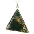 9274: Silver Setting green,white moss agate pendants