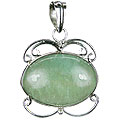 9276: Silver Setting green fluorite pendants
