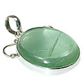 9277: Silver Setting green fluorite pendants