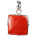 Design 9280: orange carnelian art-deco pendants